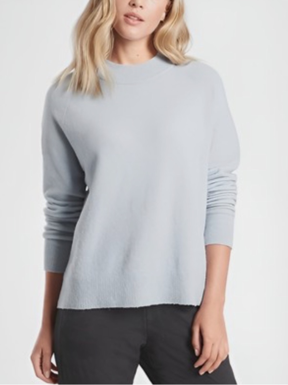 Athleta Light Blue Crewneck Merino Wool Sweater Size Small